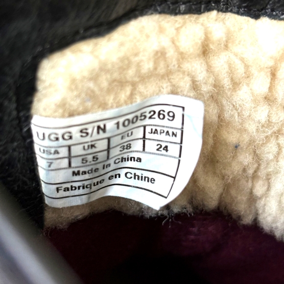 Ugg Simmens Black & Gray Wool Boots Womens size 7 - Picture 6 of 8